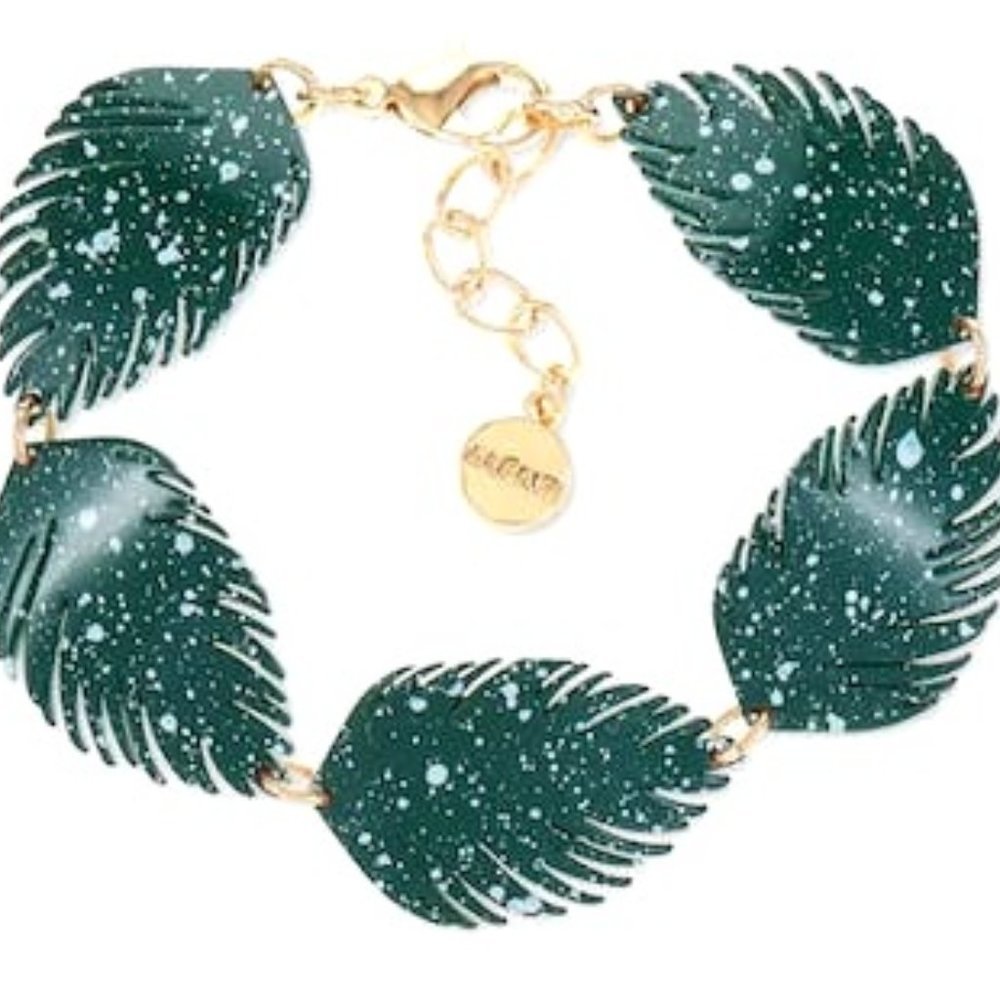 ALFANI Gold-Tone Colored Palm Leaf Flex Bracelet